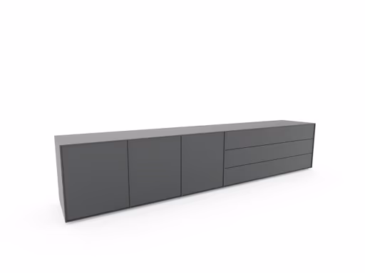 Lowboard Casello - BHT ca. 270x56x47 cm, Lack Matt, Anthrazit