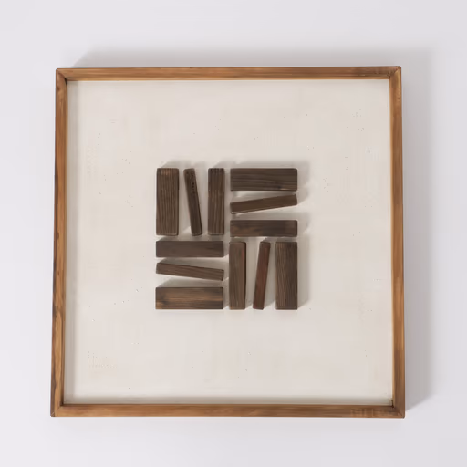 Wandobjekt - Holz, HBT ca. 62x62x4 cm, Beige/Natur