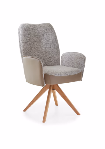 Armlehnstuhl - drehbar, Stoffkombination, Creme, Taupe