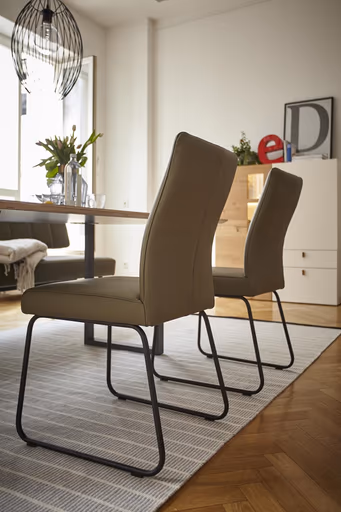 Polsterstuhl Carmelo - Leder, Olive