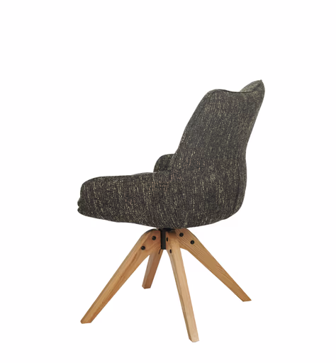 Armlehnstuhl MATTEA - drehbar, Stoff, Dunkelbraun