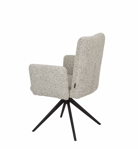Armlehnstuhl MYLENE - drehbar, Stoff, Schwarz-Weiß