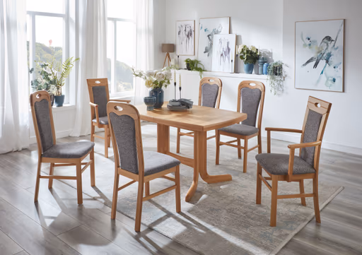 Polsterstuhl - Stoff, Grau