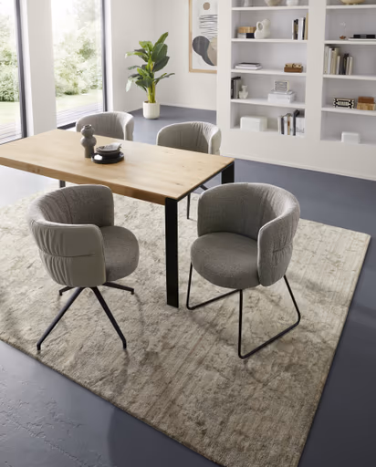 Armlehnstuhl Milana - Stoff, Grau