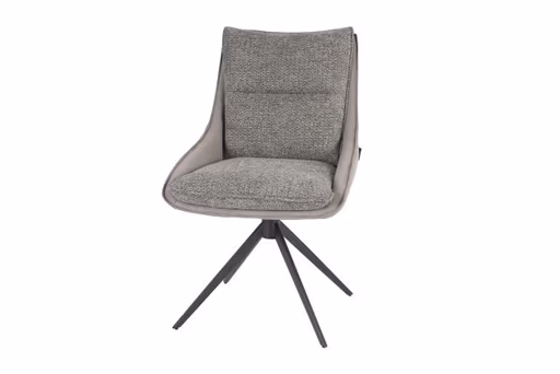Stuhl MANDY - drehbar, Stoff, Graubeige