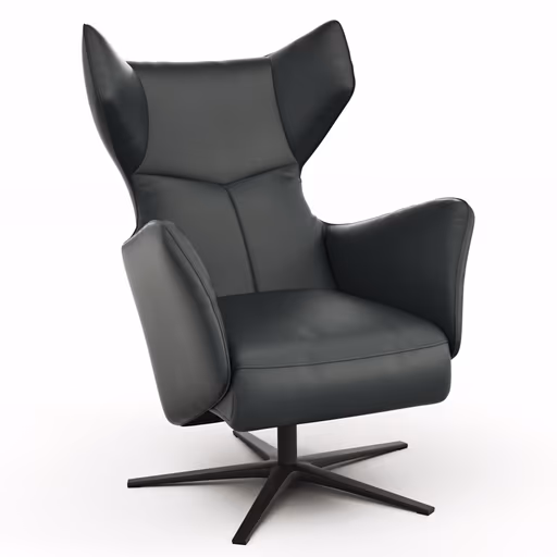 Sessel Noto Relax II - Rückenlehne verstellbar, Leder, schwarz