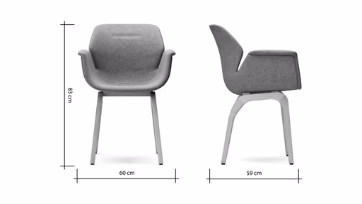 Armlehnstuhl Tooon - Stoff Dunkelgrau, Gestell Holz