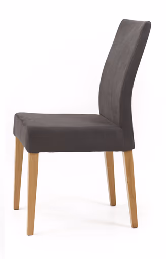 Stuhl - Stoff, dunkelbraun, Eiche massiv