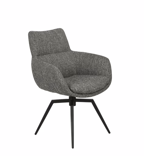 Armlehnstuhl MAXINE - drehbar, Stoff, Grau