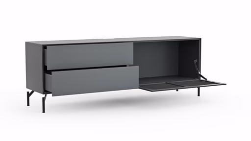 Lowboard Edge - B ca. 180 cm, Lack, Graphit