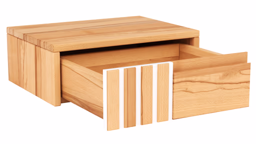  Nachtkonsole Tigris - links, Kernbuche massiv, geölt