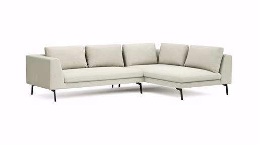 Ecksofa Helmi - 2,5-Sitzer, Ecke rechts, Cord, Creme