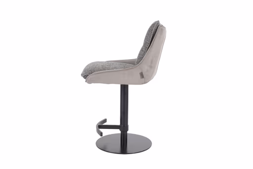 Barhocker MANDY - höhenverstellbar, Stoff, Graubeige