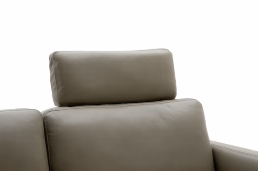 Sofa Cuneo - 2-Sitzer, Leder, Graubraun, Relaxfunktion, motorisch