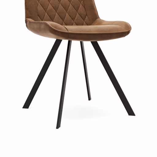 Stuhl Wesley - Stoff, Cognac