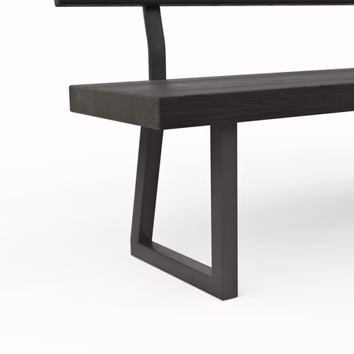 Holzbank Clifton - mit Rückenlehne, Breite ca. 220 cm, Zerreiche massiv, smoked