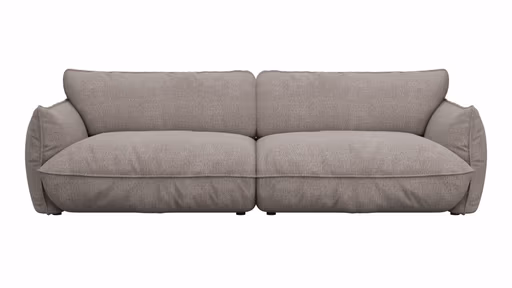 Sofa Fluffy - 4-Sitzer inkl. Rückenlehne verstellbar, Stoff, Taupe