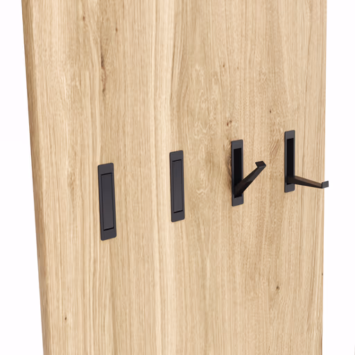 Garderobenkombination Williston - Korpus Wildeiche bianco / Front sandgestrahlt