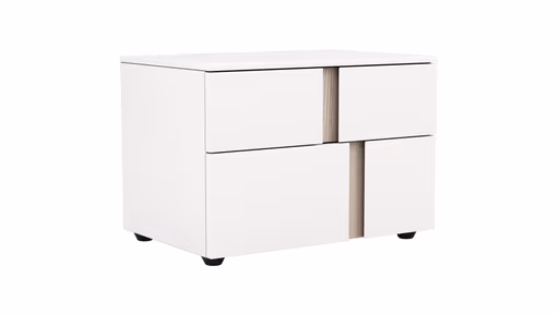 Nachttisch Loretto - Lack matt, Weiß