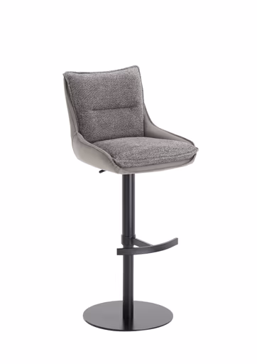 Barhocker MANDY - höhenverstellbar, Stoff, Graubeige