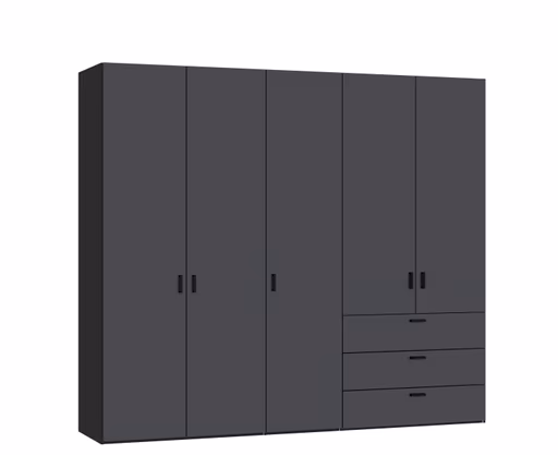 Drehtürenschrank JOIN IT- B ca. 252 cm, Schwarz, Anthrazit