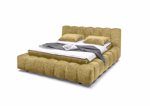Polsterbett- Liegefläche ca. 180x200 cm, Stoff, Goldfarben