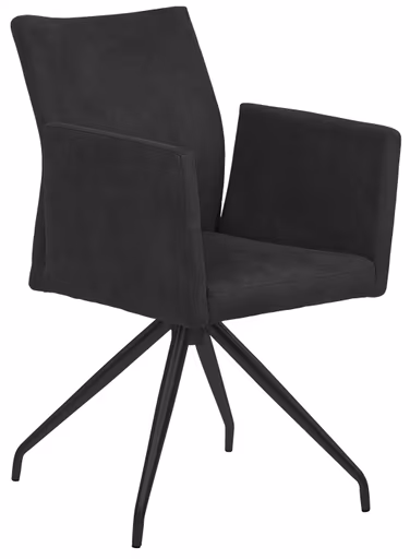 Armlehnstuhl - drehbar, Stoff, Schwarz