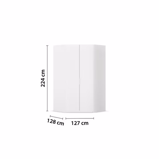 Eckschrank ROVERO- B ca. 127 cm, Weiß
