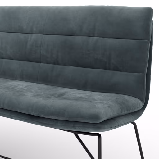 Bank Jukka - B ca. 200 cm, Stoff, Jade, Kufe, Schwarz