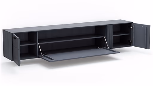 Lowboard Estana - Eiche massiv, Anthrazit 