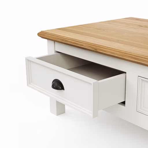 Couchtisch Louisiana - LBH ca. 70x120x45 cm, Weiß