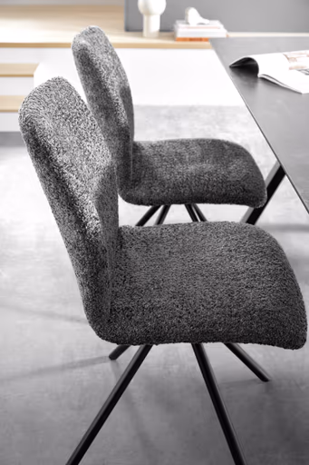 Stuhl Sedana - drehbar, Stoff, Dunkelgrau