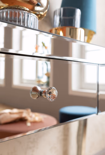 Konsolentisch- LB ca. 100x40 cm, Weiß, Lackiert, Verspiegelt