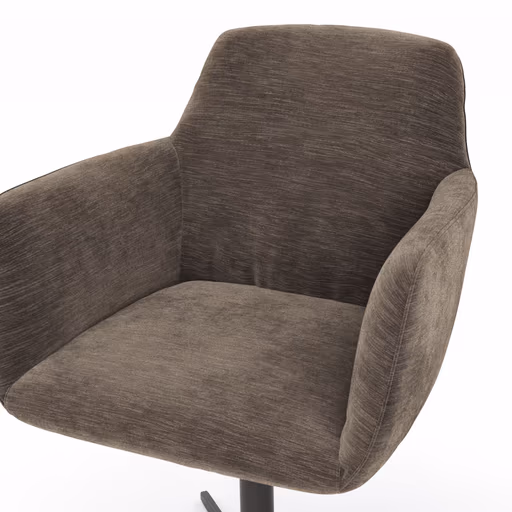 Armlehnstuhl Nashville - drehbar, Stoff, Dunkelbraun