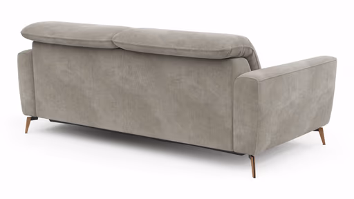 Sofa Tulsa KV - 3-Sitzer, inkl. Sitzvorzug (motorisch) und Kopfteilverstellung, Stoff, Graubeige