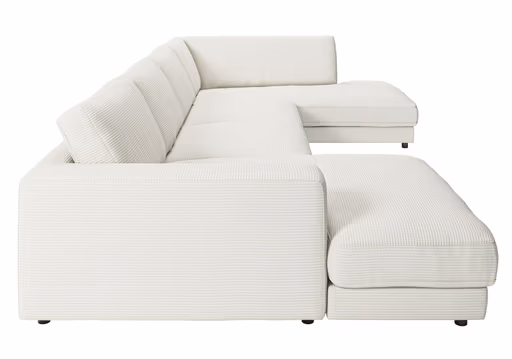 Wohnlandschaft - Longchair links mit 3-Sitzer und Ecke rechts