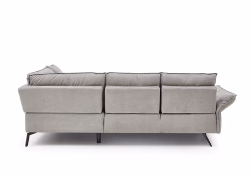 Ecksofa EM Marseille - 2,5-Sitzer mit Ecke rechts,  Rückentiefe verstellbar, Stoff, Grau