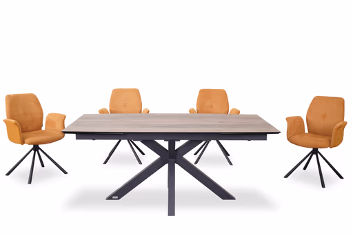 Armlehnstuhl MANOA - drehbar, Stoff, Senfgelb