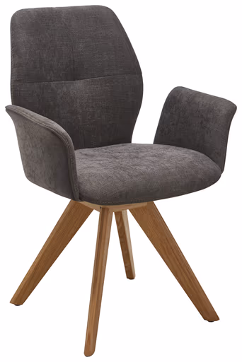 Armlehnstuhl Dinner - Stoff, Dunkelbraun