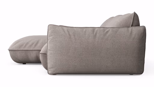 Ecksofa Fluffy - Longchair mit 2,5-Sitzer rechts inkl. Rückenlehne verstellbar, Stoff, Taupe