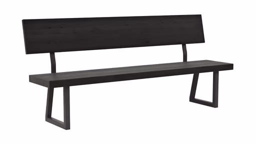 Holzbank Clifton - mit Rückenlehne, Breite ca. 200cm, Zerreiche massiv, smoked