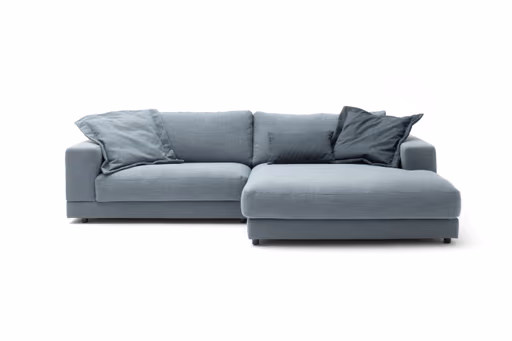 Ecksofa Juni - 1,5-Sitzer mit Longchair rechts, Stoff, Petrol
