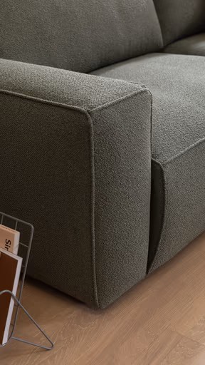 Sofa Lilaia - 1,5-Sitzer XL mit 1,5-Sitzer XL Tief, Stoff, Olivgrün