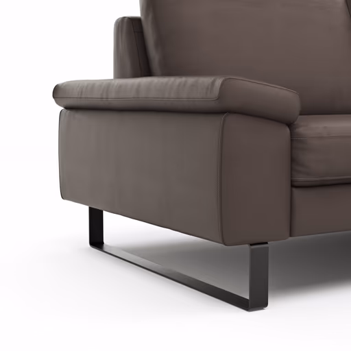 Ecksofa Enna - 3-Sitzer mit Ecke rechts, Leder Mocca