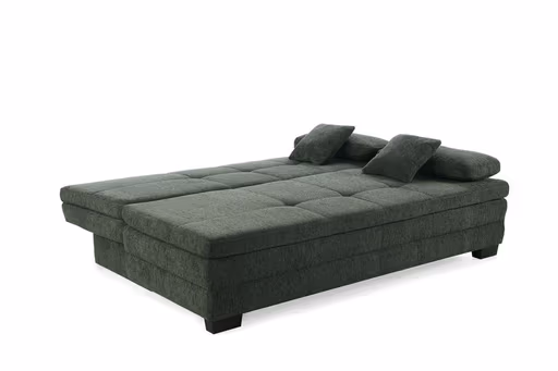 Sofa JONAH - 2-Sitzer inkl. Schlaffunktion und Bettkasten, Stoff, Dunkelgrün