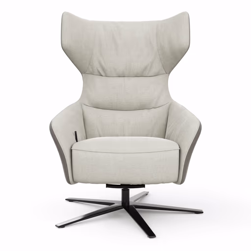 Drehsessel Houston Relax - Größe M, inkl. Relaxfunktion + Gasdruckfeder, Stoff, außen Taupe/innen Natur