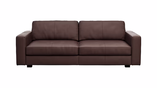  Sofa Aprino 2 - 3,5-Sitzer L, Dickleder, Dunkelbraun, Armlehne Block schmal