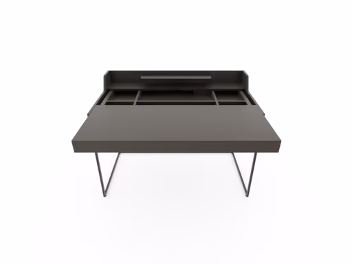 Schreibtisch - Eiche, sahara, Lack. Graubraun