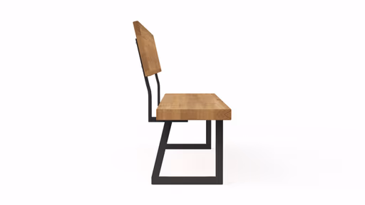 Holzbank Clifton - mit Rückenlehne, Breite ca. 220cm, Zerreiche massiv, natur