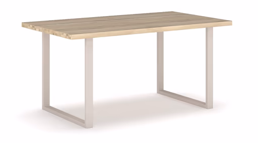 Esstisch - LB ca. 180x100 cm, Eiche bianco massiv geölt, Kreidefarben